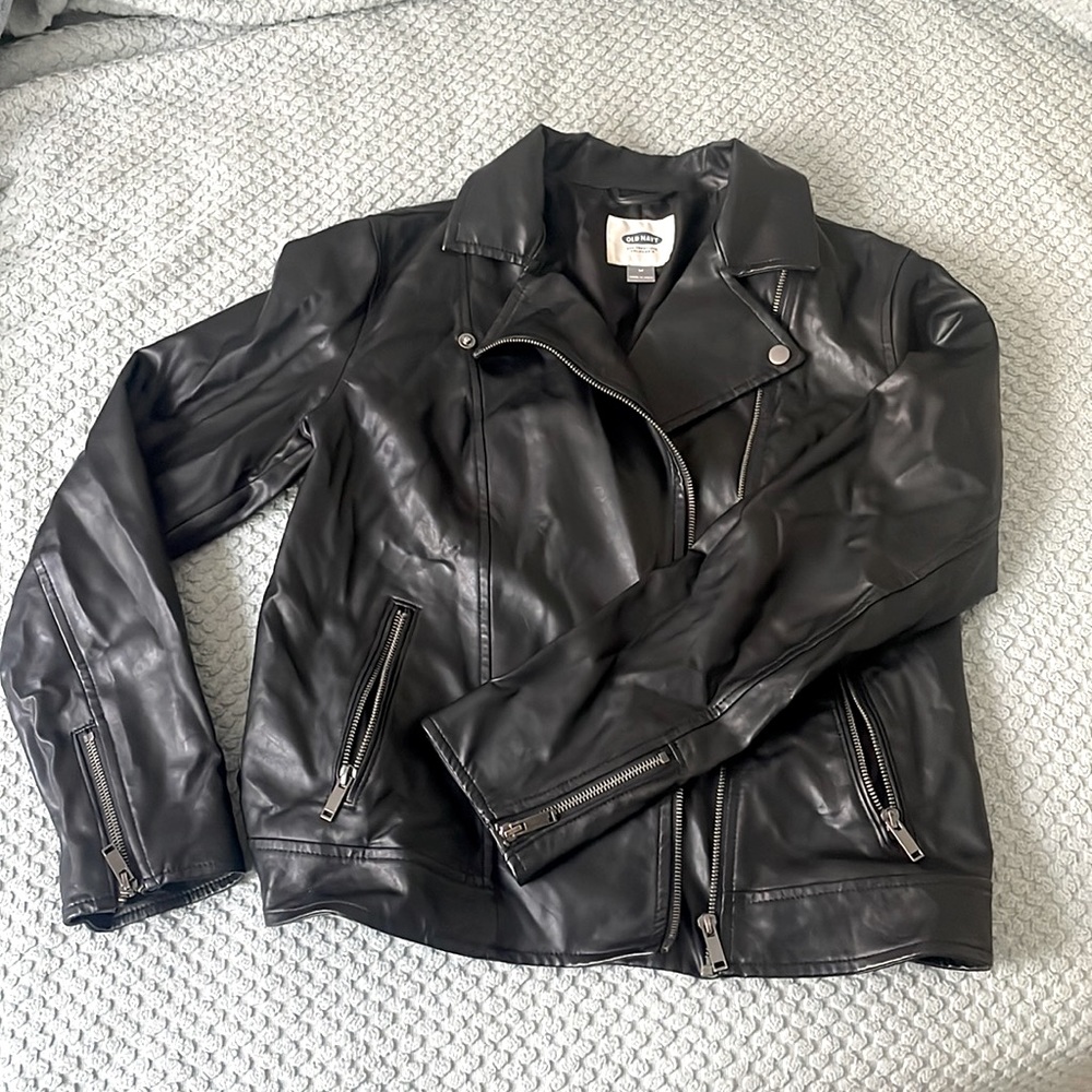 Faux Leather Moto-Jacket
